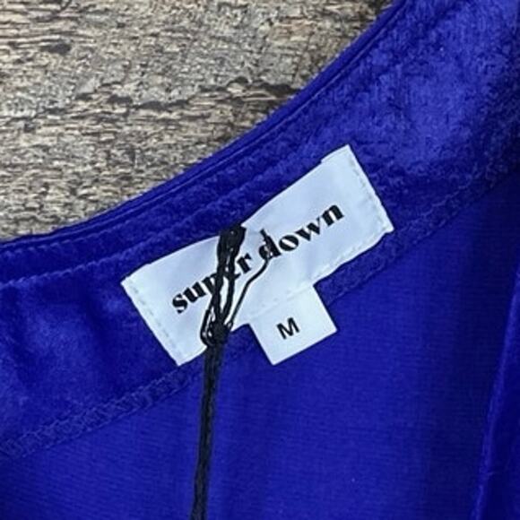 Superdown Ezra Asymmetric Crop Cami Tank Top Cobalt Blue Size Medium NWT - Picture 6 of 9